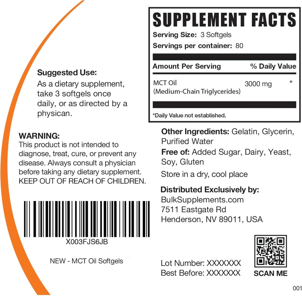 Suplemento de aceite MCT (triglicéridos de cadena media)
