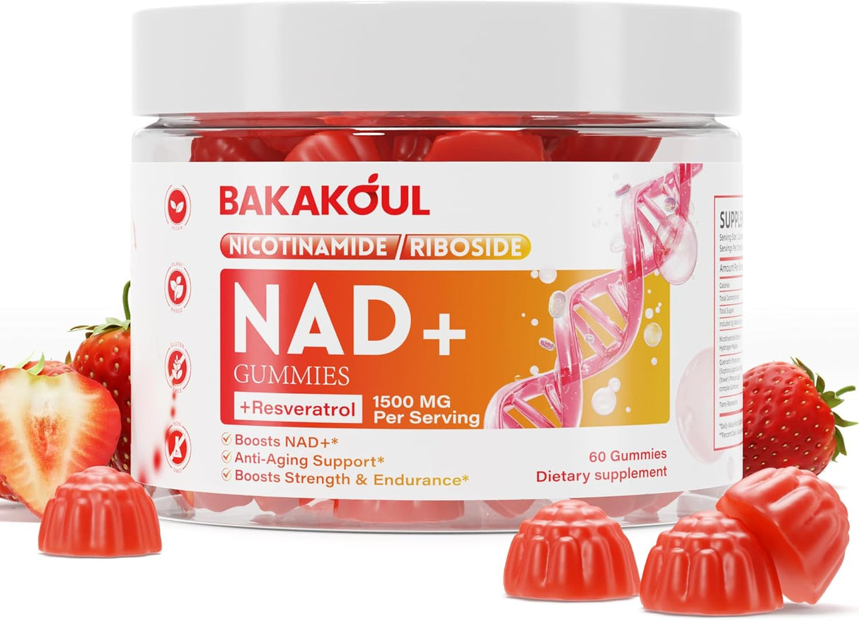 Suplemento NAD Gummies, Nicotinamida Ribósido 900mg, 60 Uds.