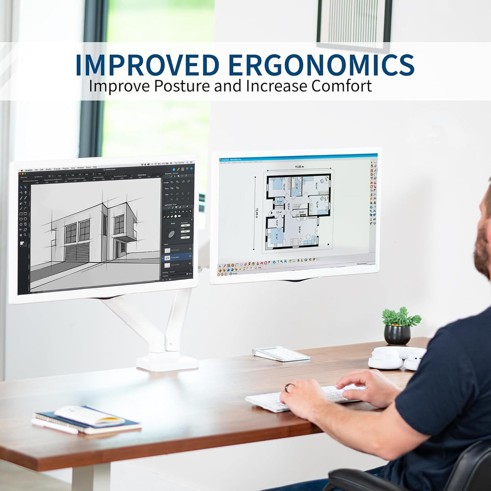 Soporte de Doble Monitor VIVO, Hasta 32, Articulado, STAND-V002O