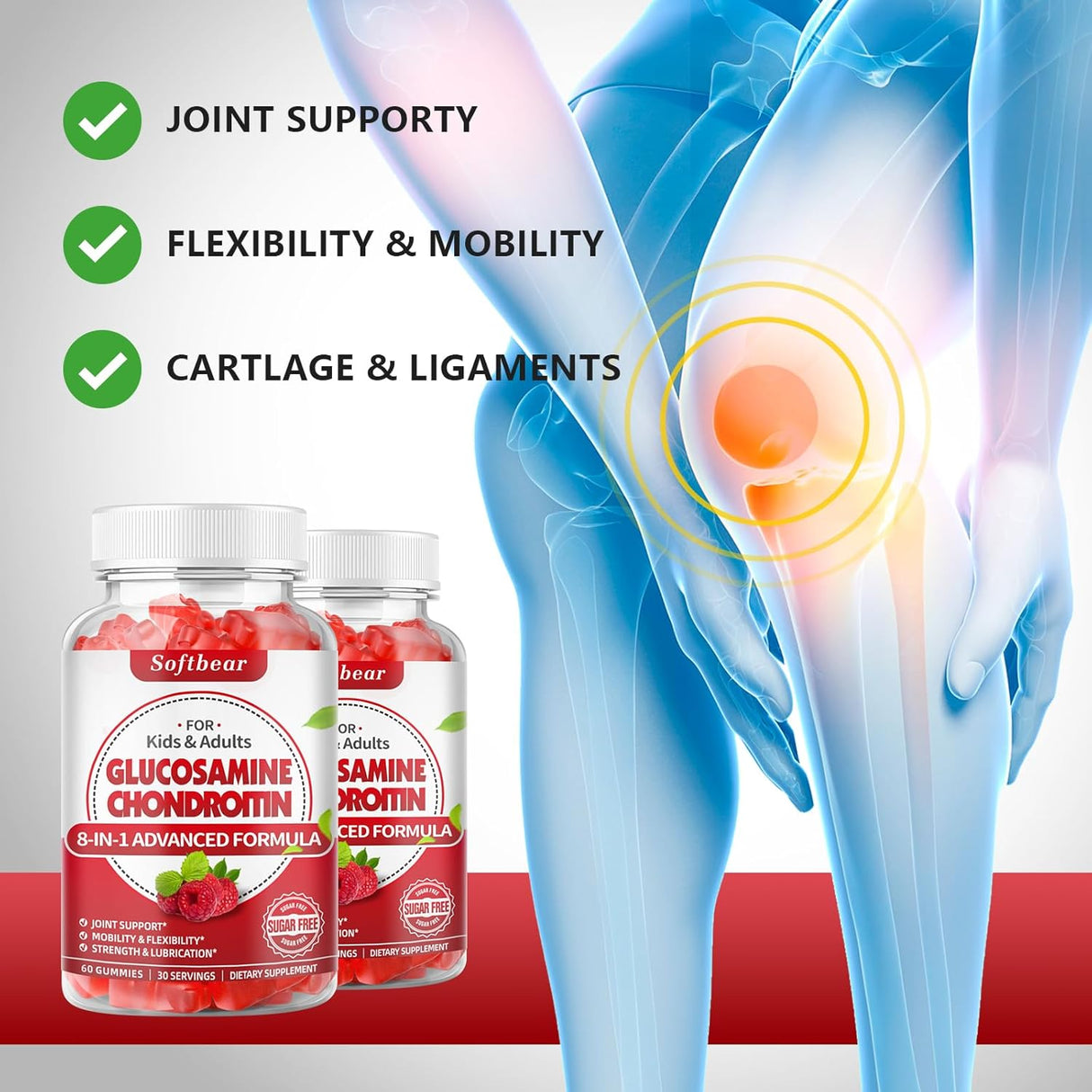 Suplementos de glucosamina condroitina sin azúcar Horbaach