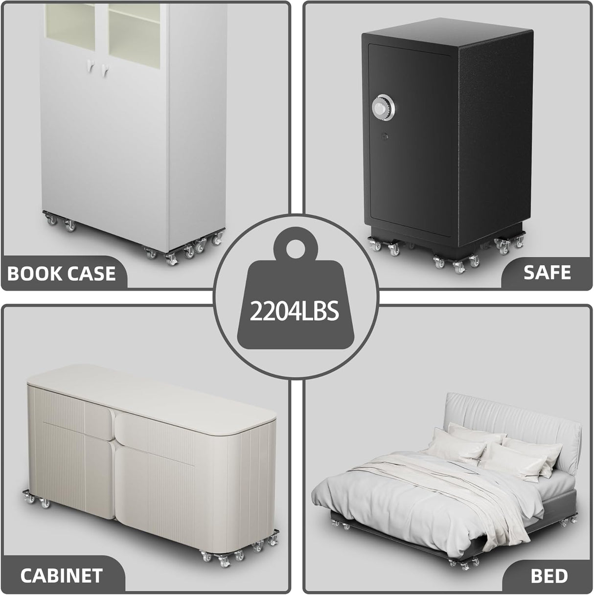 Carretilla de muebles, Furniture Mover Pro, 2204LBS, 5 ruedas.