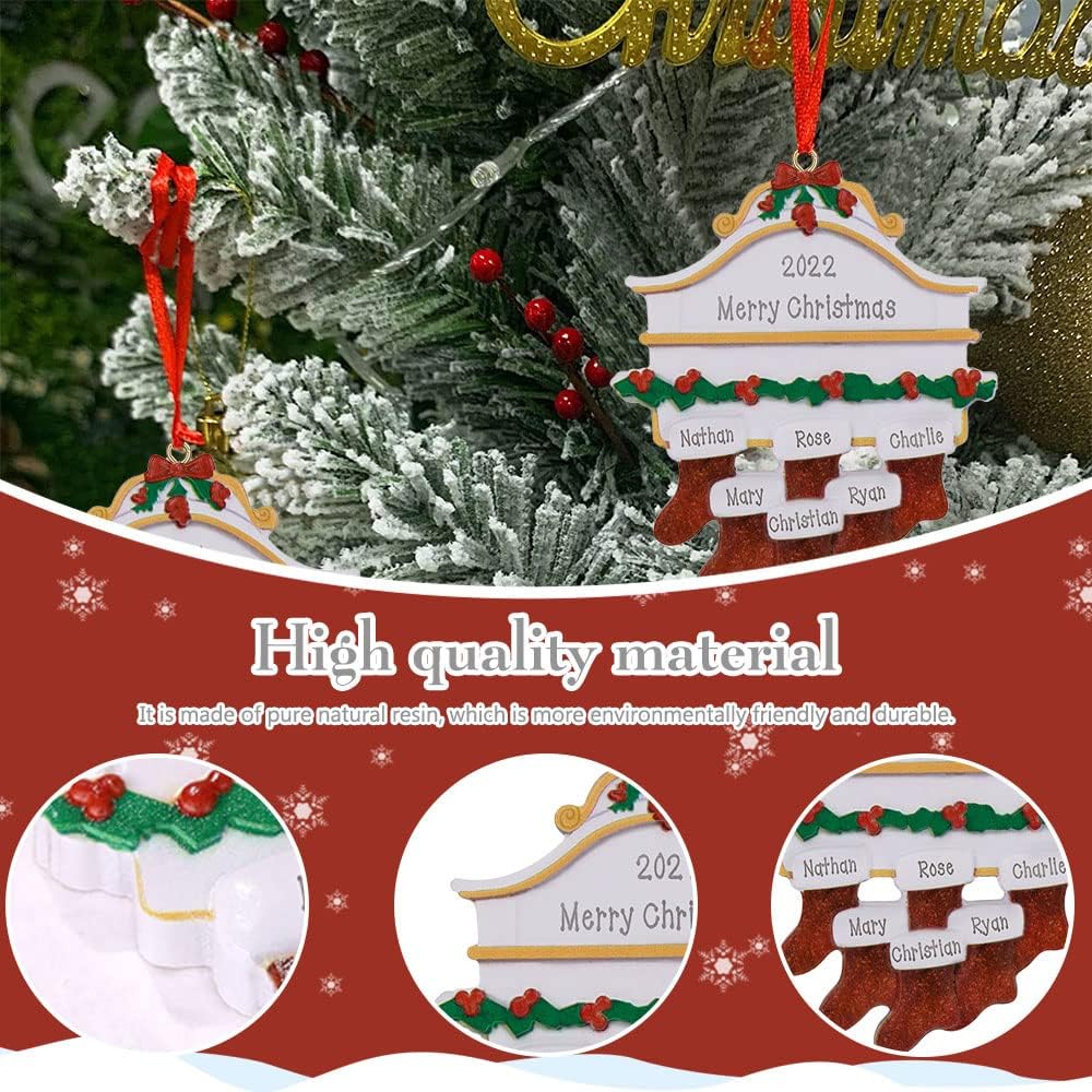 Adornos Navideños Personalizados 2024 - 6 Nombres - Decoración