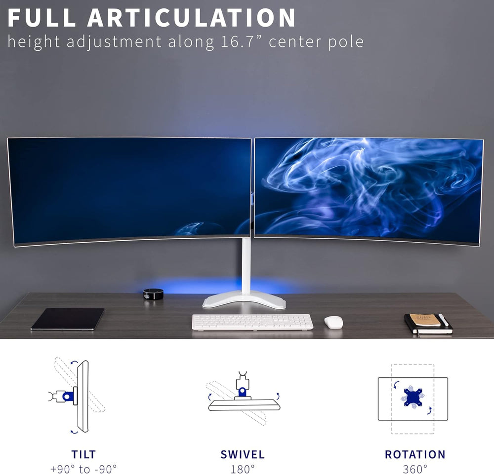 Soporte Doble para Monitor VIVO, Telescópico, STAND-TS38BW