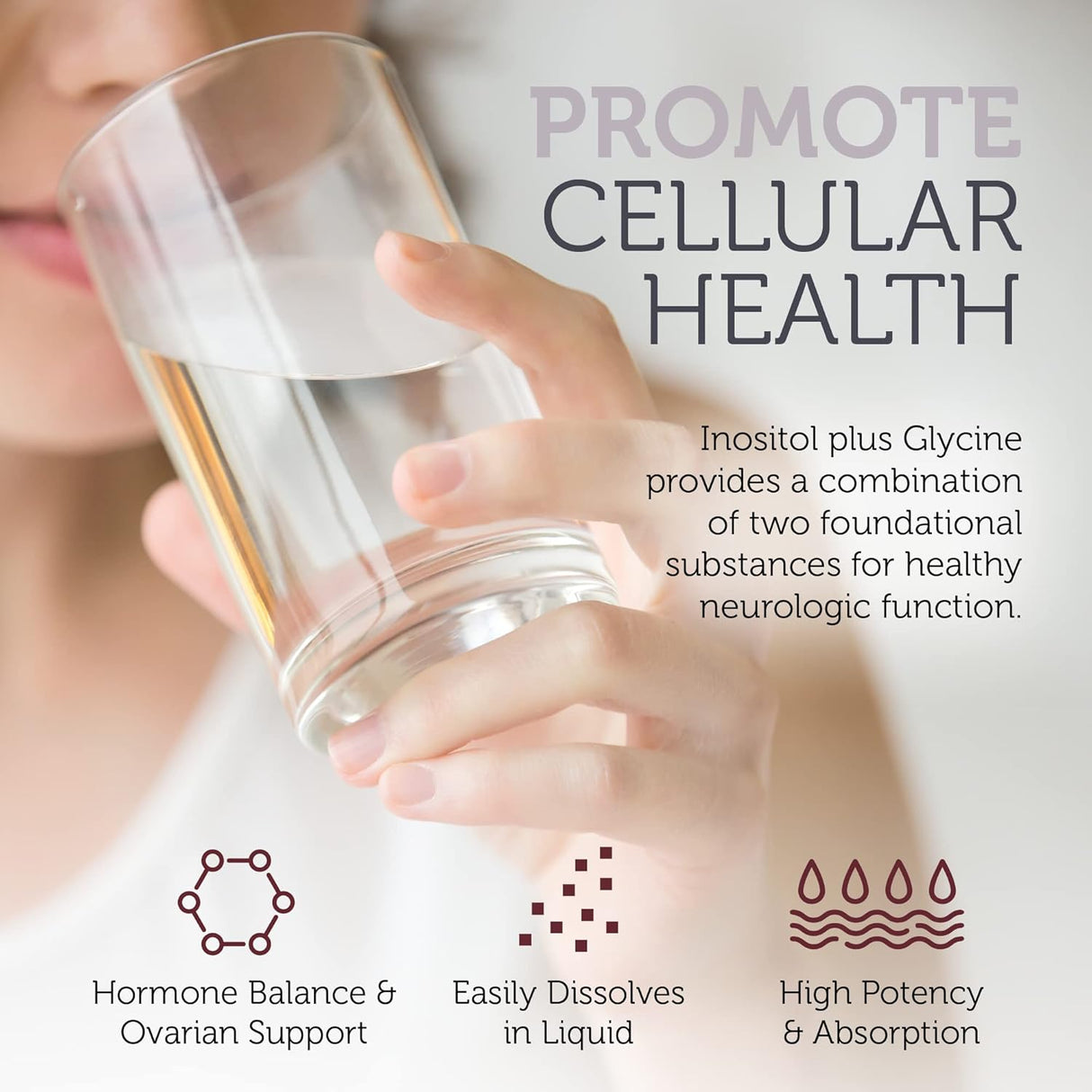 Suplemento en polvo de inositol y glicina equilibrio hormona