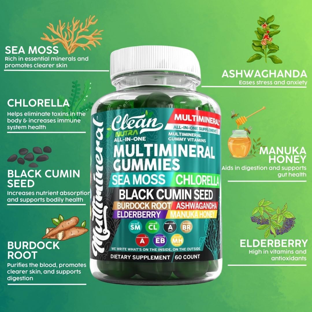 Gummies de Musgo Marino y Aceite de Semilla Negra - Clean Nutra