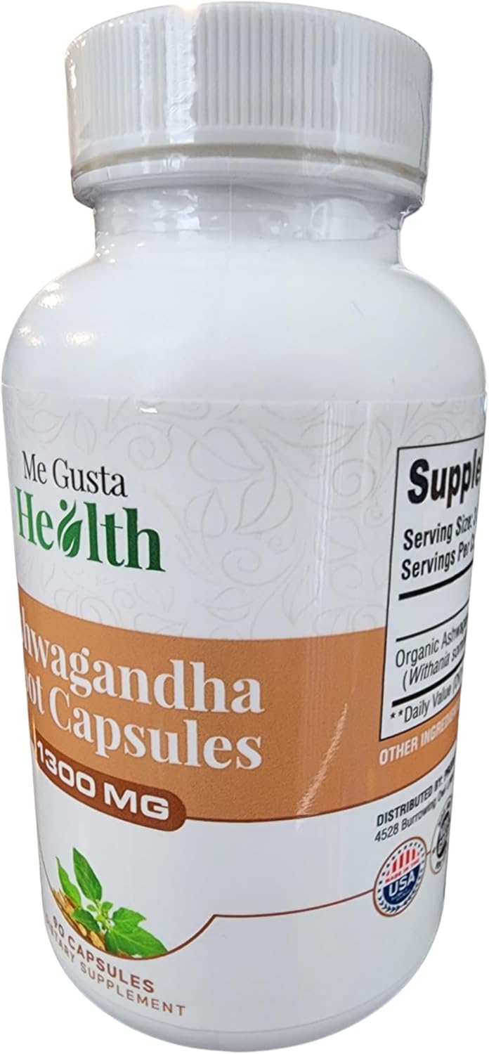 Polvo de Raíz de Ashwagandha 1300mg | Apoyo Metabólico | 90 Cápsulas