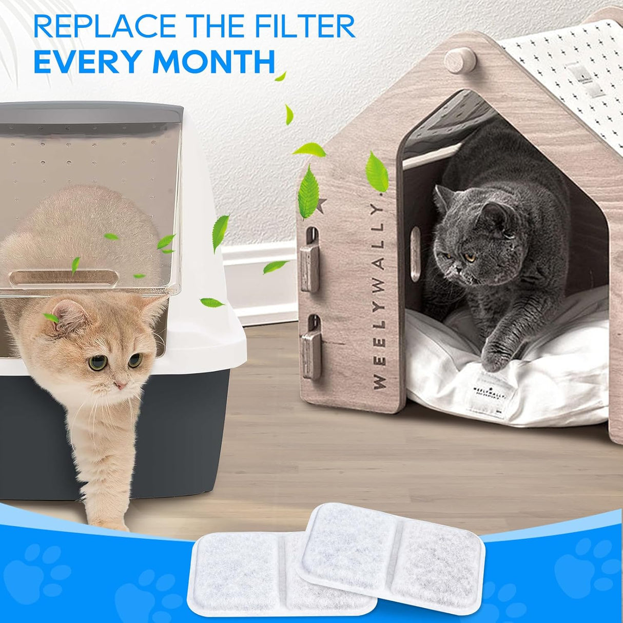 Filtro de Reemplazo para Caja de Arena de Gatos, Compatible Airsift