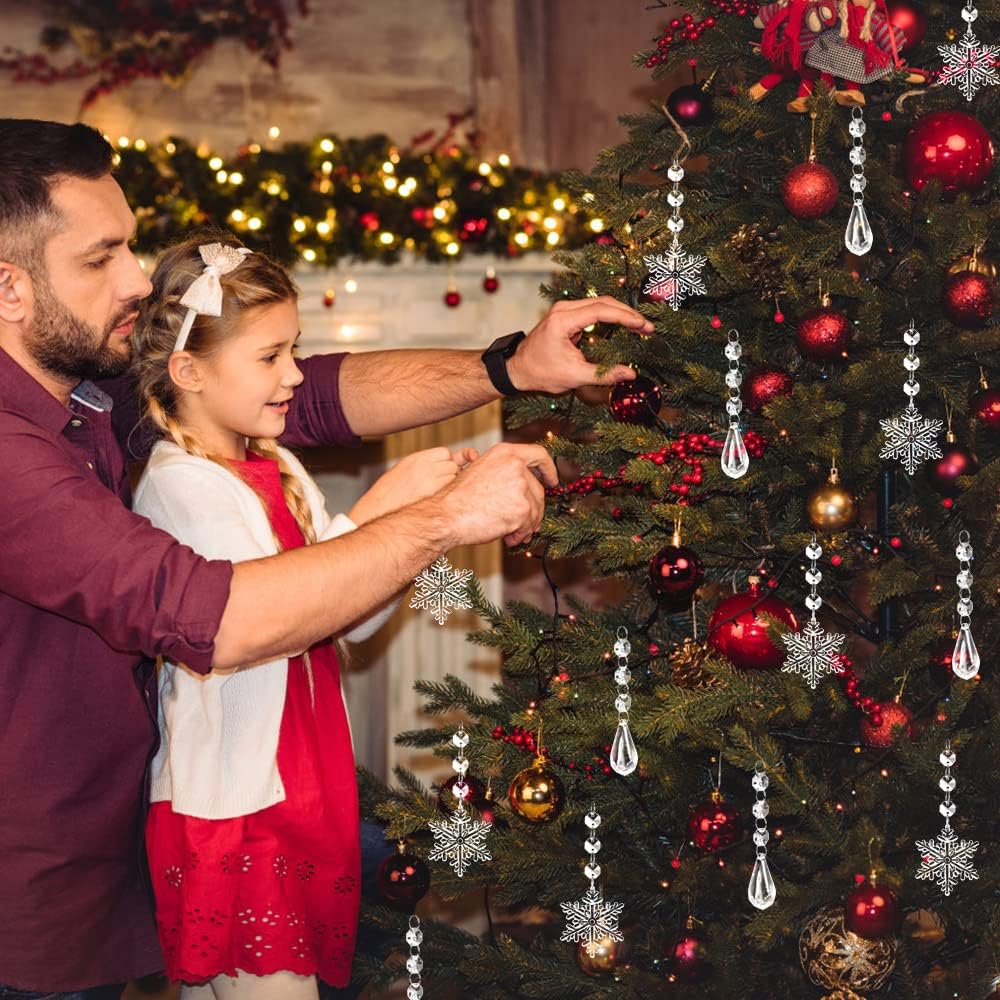 Decoraciones de Cristal para Árbol YUJUN 38PCS Copos de Nieve