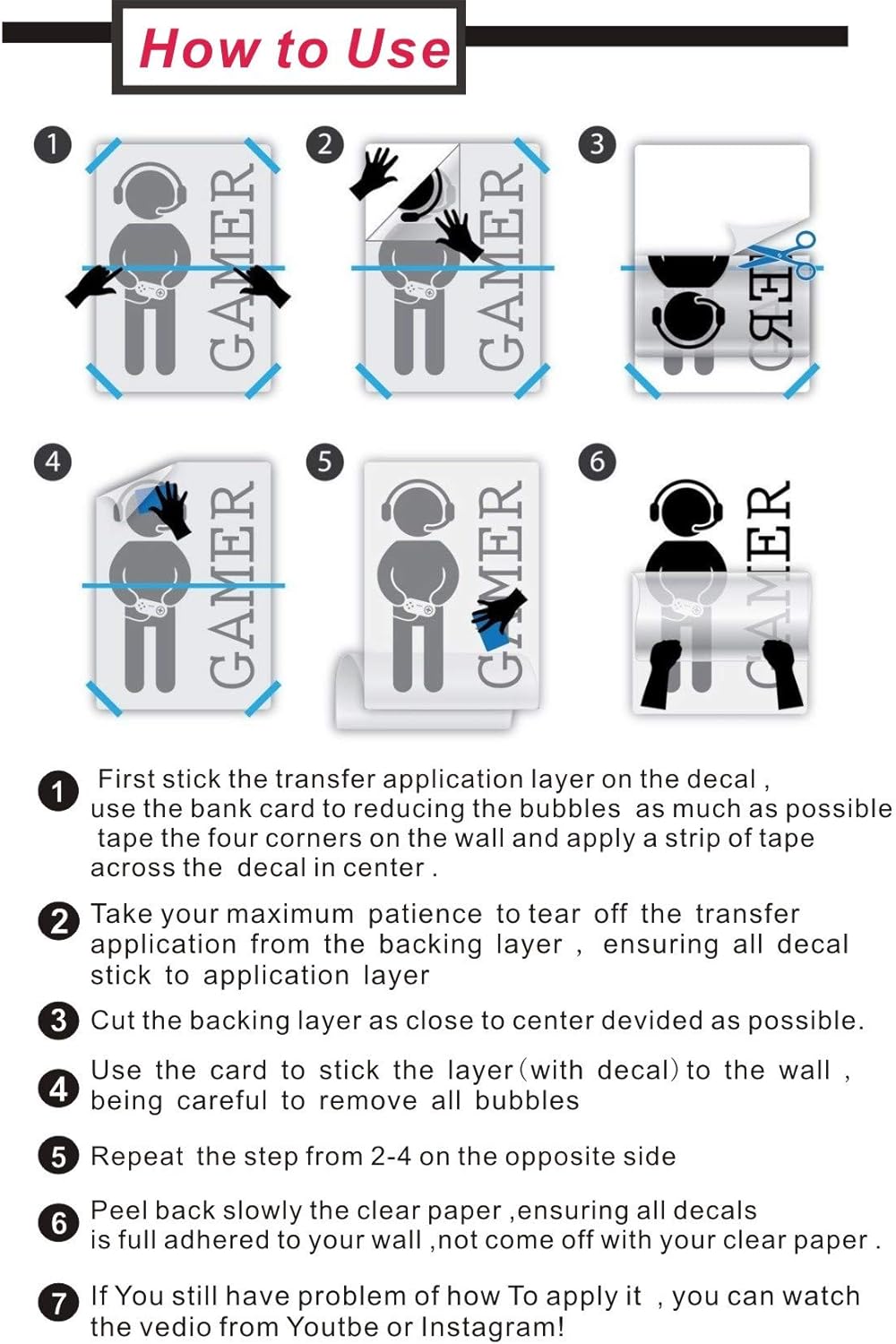 Vinilo Decorativo para Estudio de Tatuajes, AFN132, 22x16 Pulgadas
