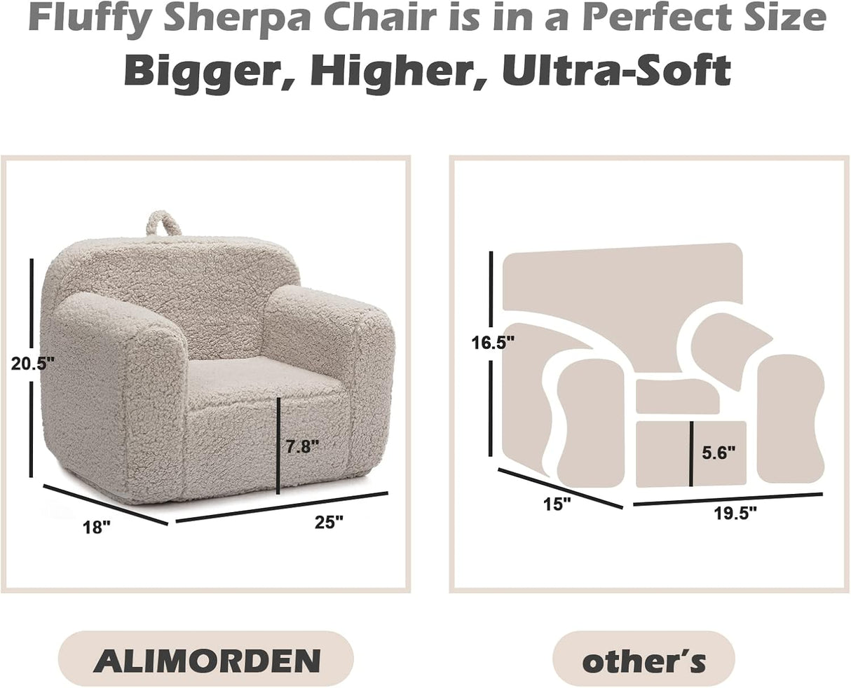 sofá de lectura Sherpa individual, color gris.ALIMORDEN