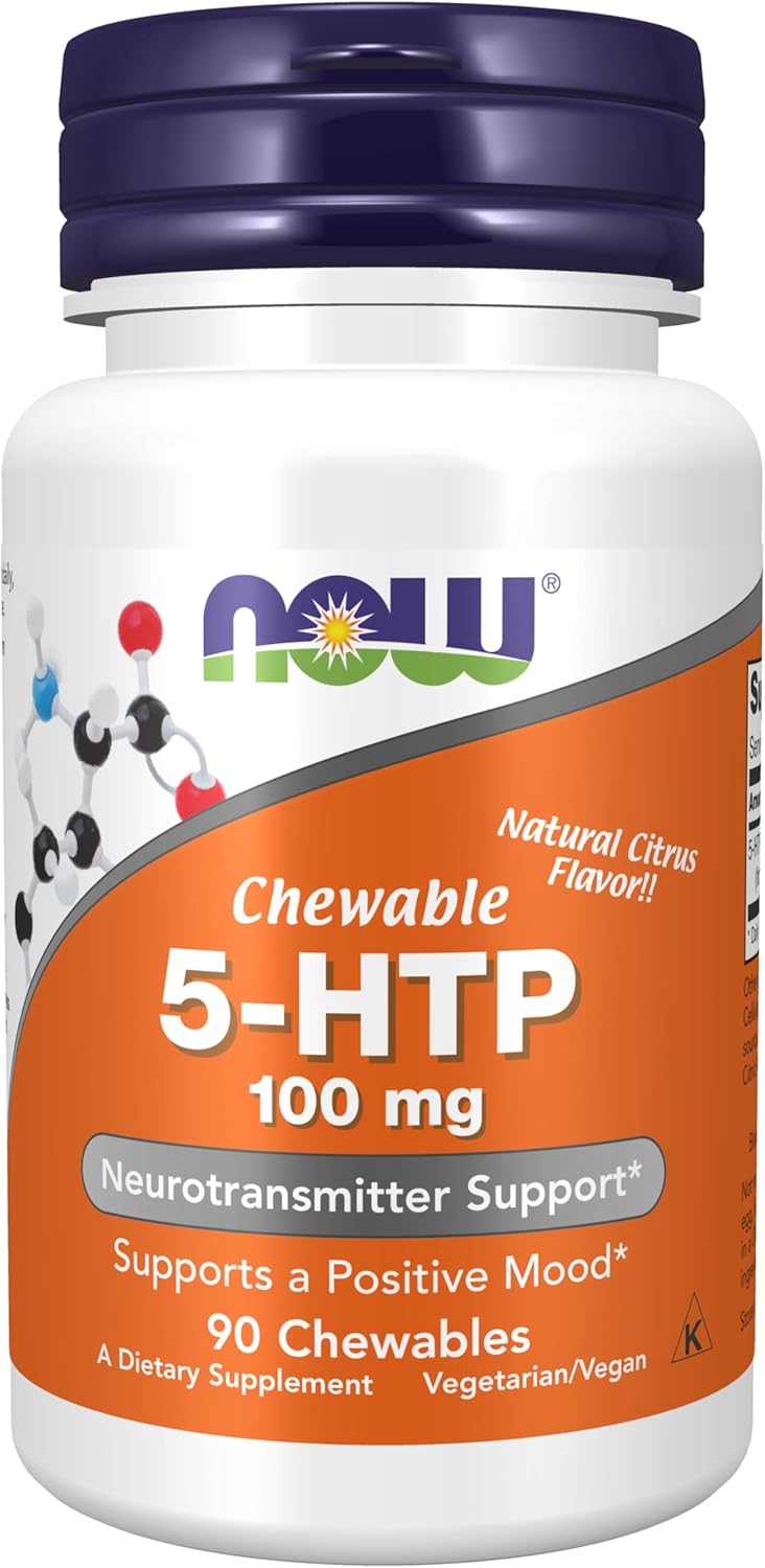 Suplemento 5-HTP 100 mg, NOW Foods, 90 Chewables, Soporte