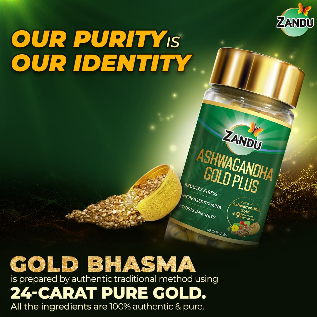 Zandu Ashwagandha Gold Plus: Suplemento Natural Energizante