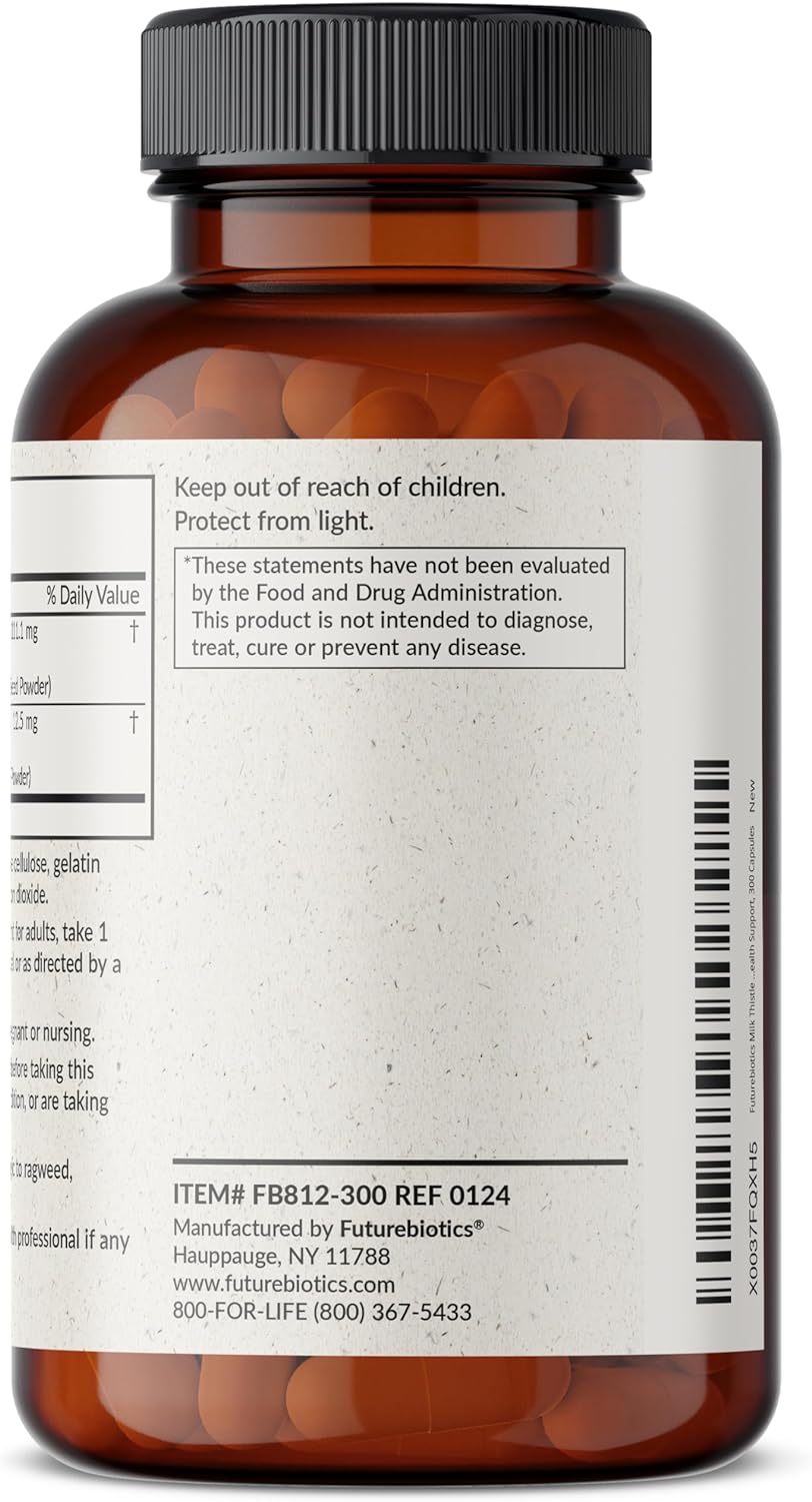 Cardo mariano y silimarina con raíz de diente de león, 300 cápsulas