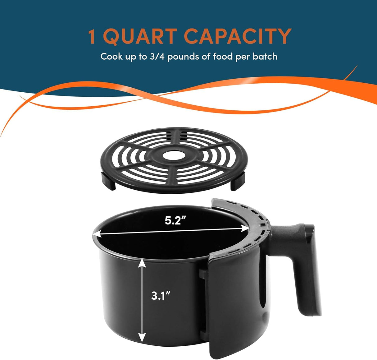 Freidora de aire Elite Gourmet 1.1 Qt, 1000W, EAF-1121X