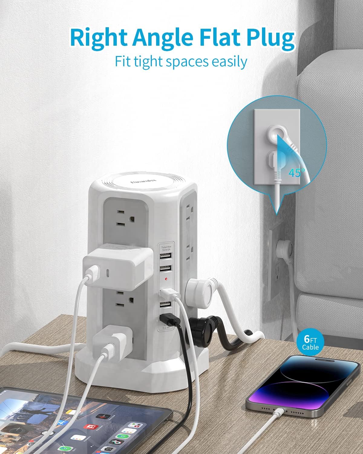 Fararaka - Torre de regleta de alimentación de 16 salidas