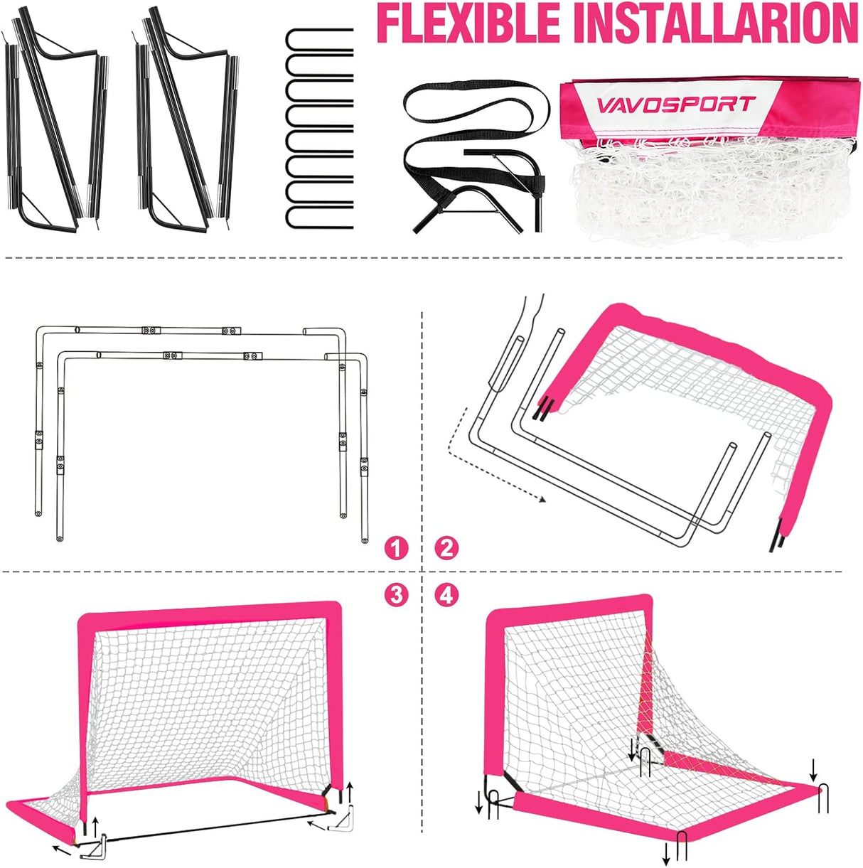 Porteria de futbol facil de llevar para niños, resistente