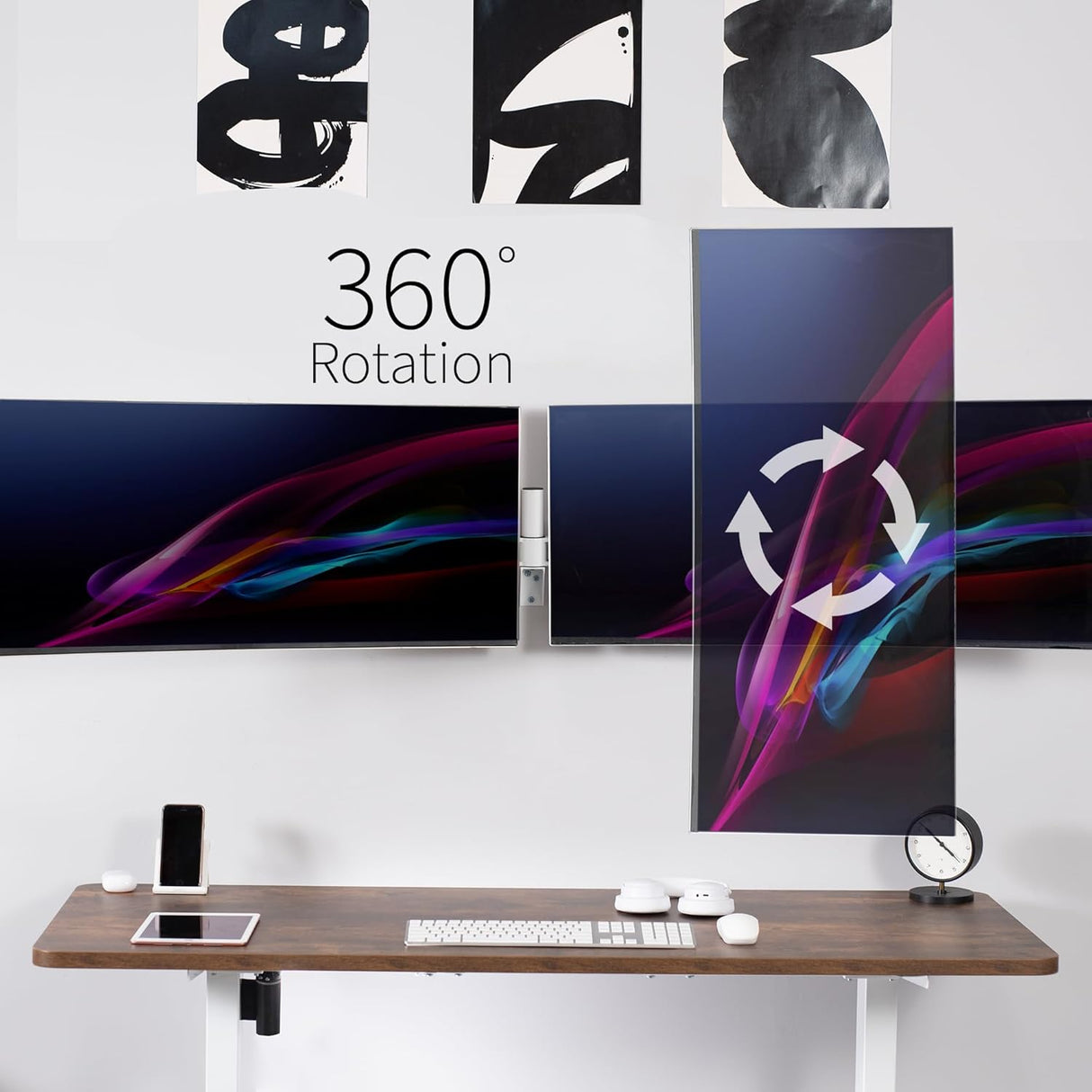 Soporte de Monitor Doble VIVO, Pared, Brazo Telescópico, MOUNT-TS38W