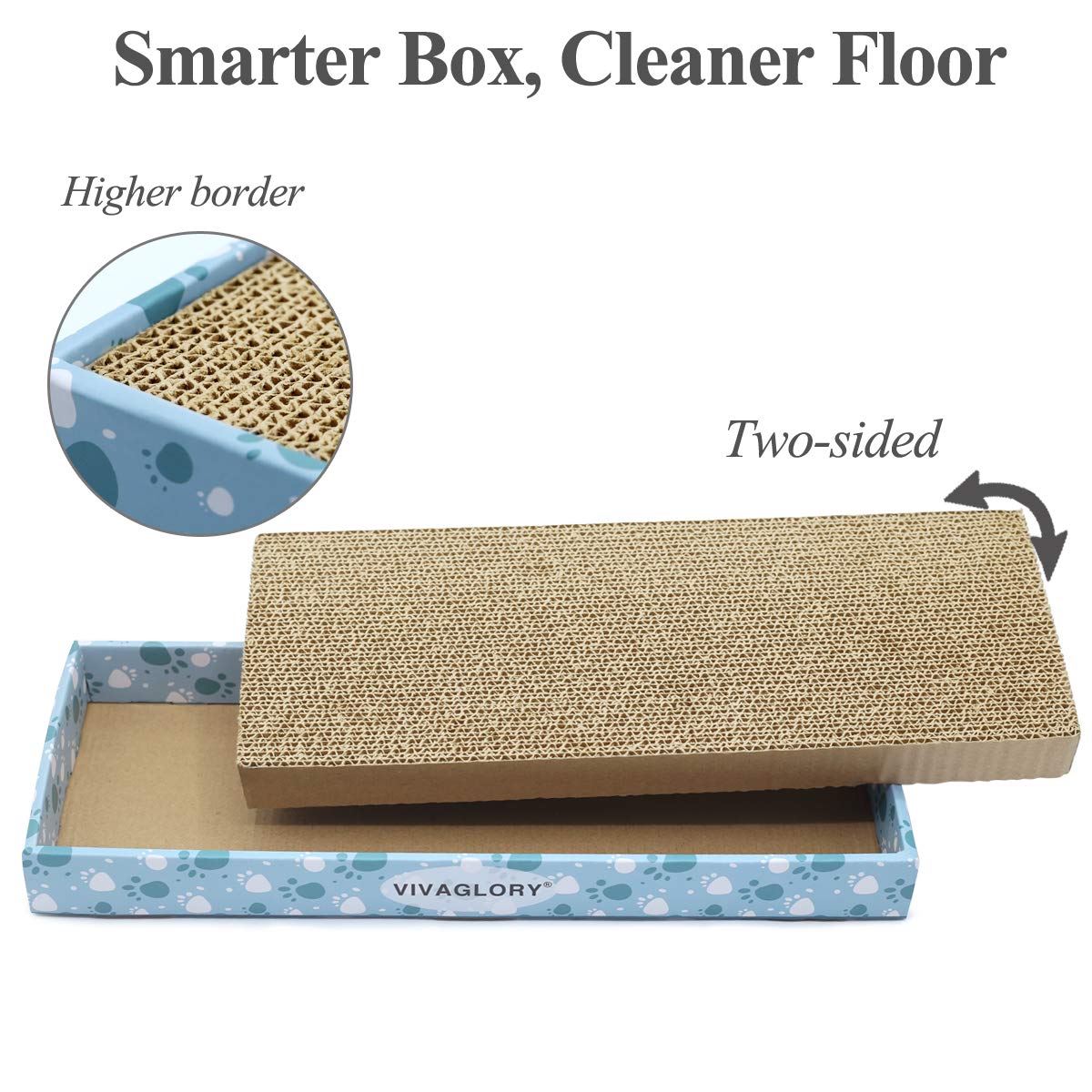 Vivaglory Reversible Cat Scratcher Cartón con caja