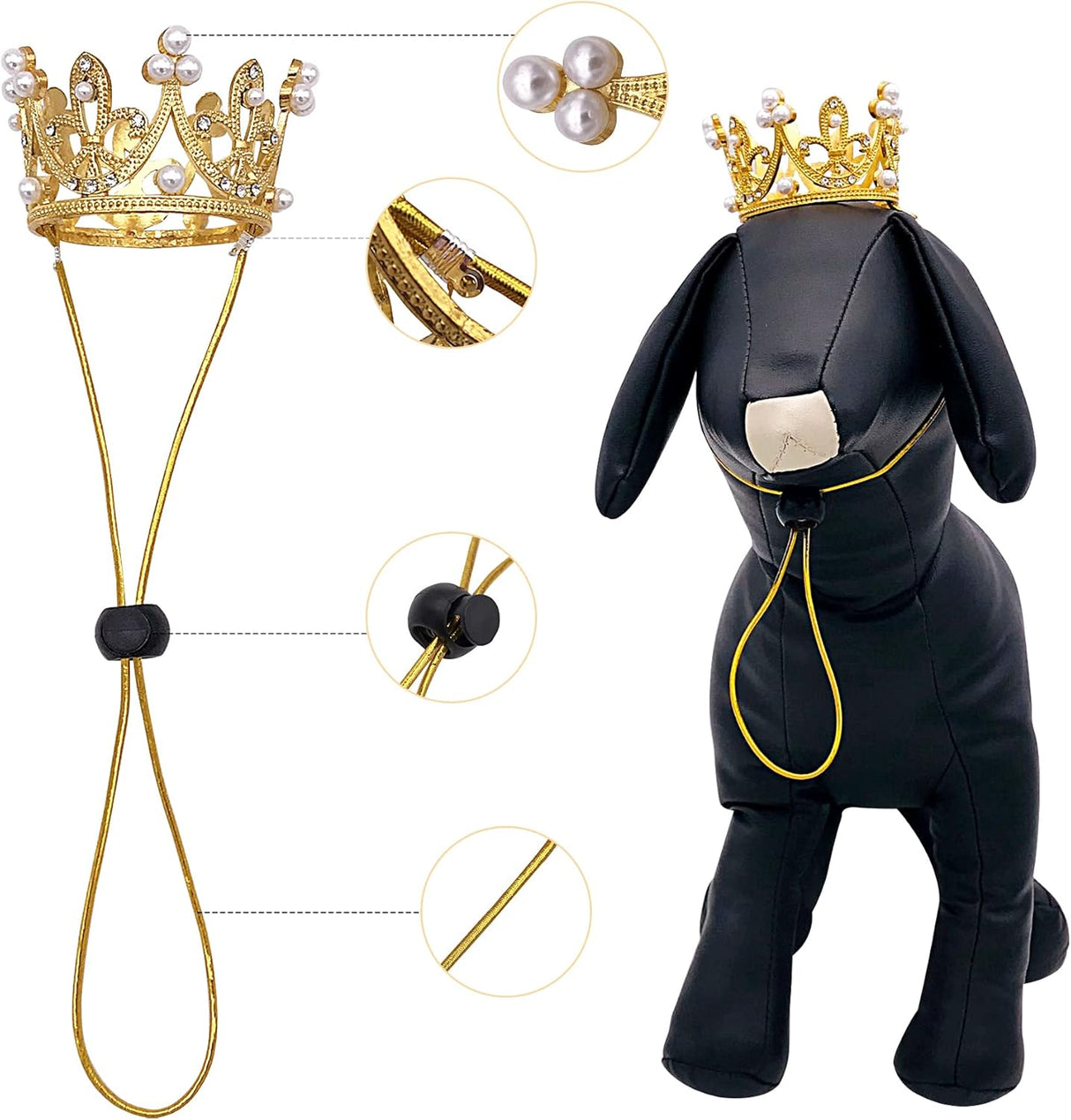 Disfraces 2 piezas de corona para perros pequeños talla S