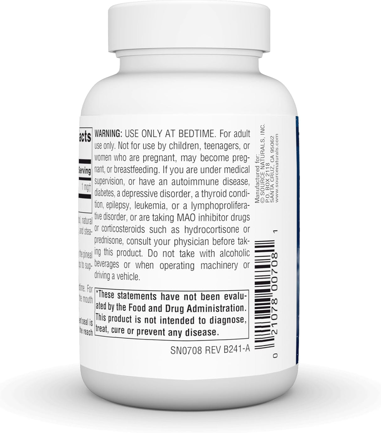 Lozenges de Melatonina 1 mg - Source Naturals - 300 Unidades