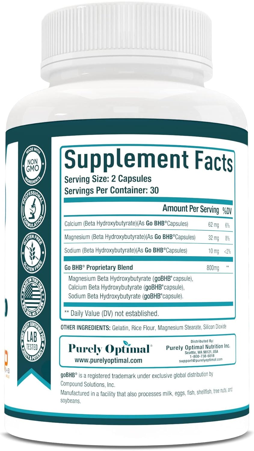 Cápsulas Keto BHB - Suplemento para Keto - 60 Cápsulas