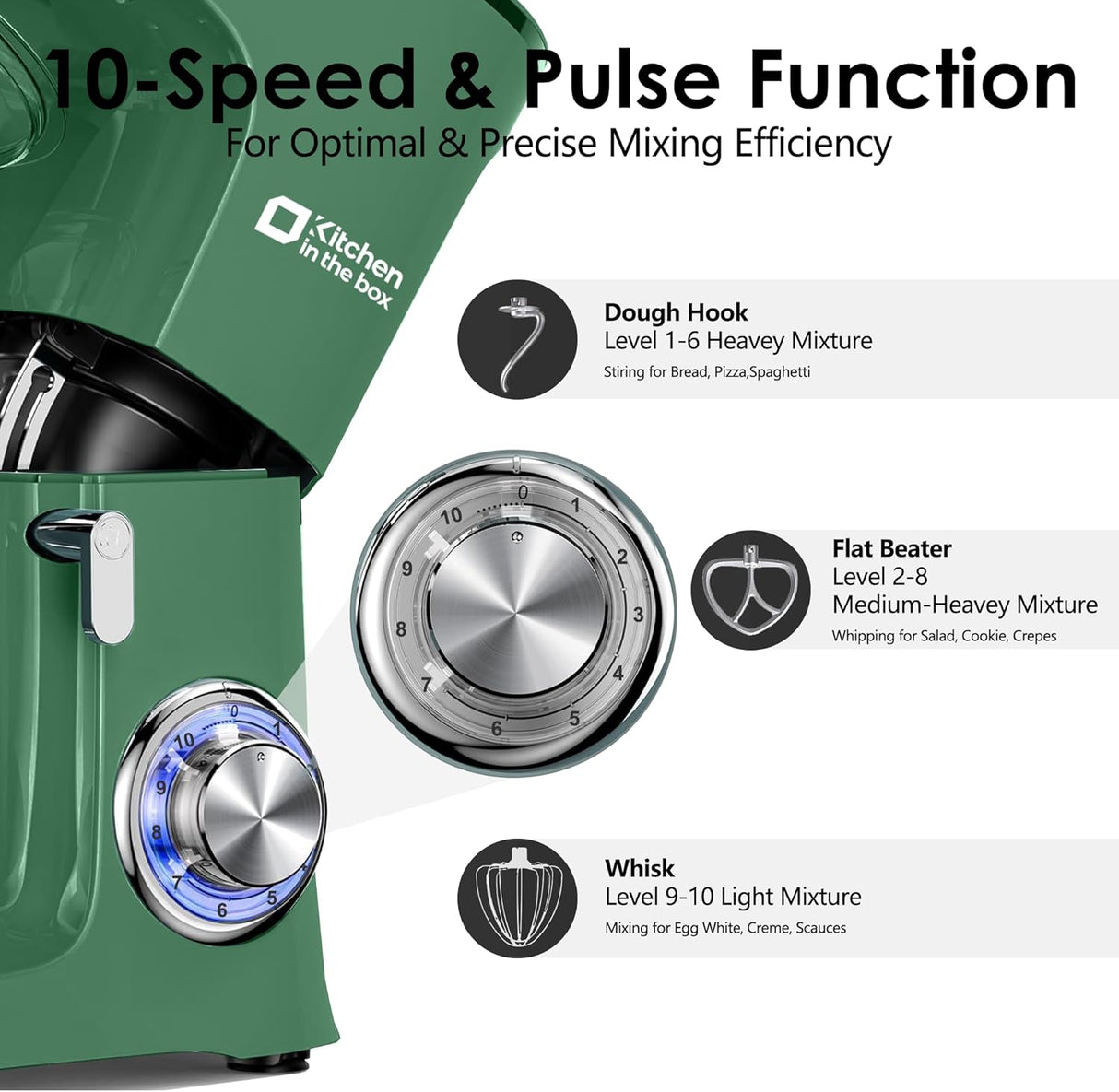 Mezcladora de Cocina Kitchen in the Box 900W 8.5QT 10 Velocidades