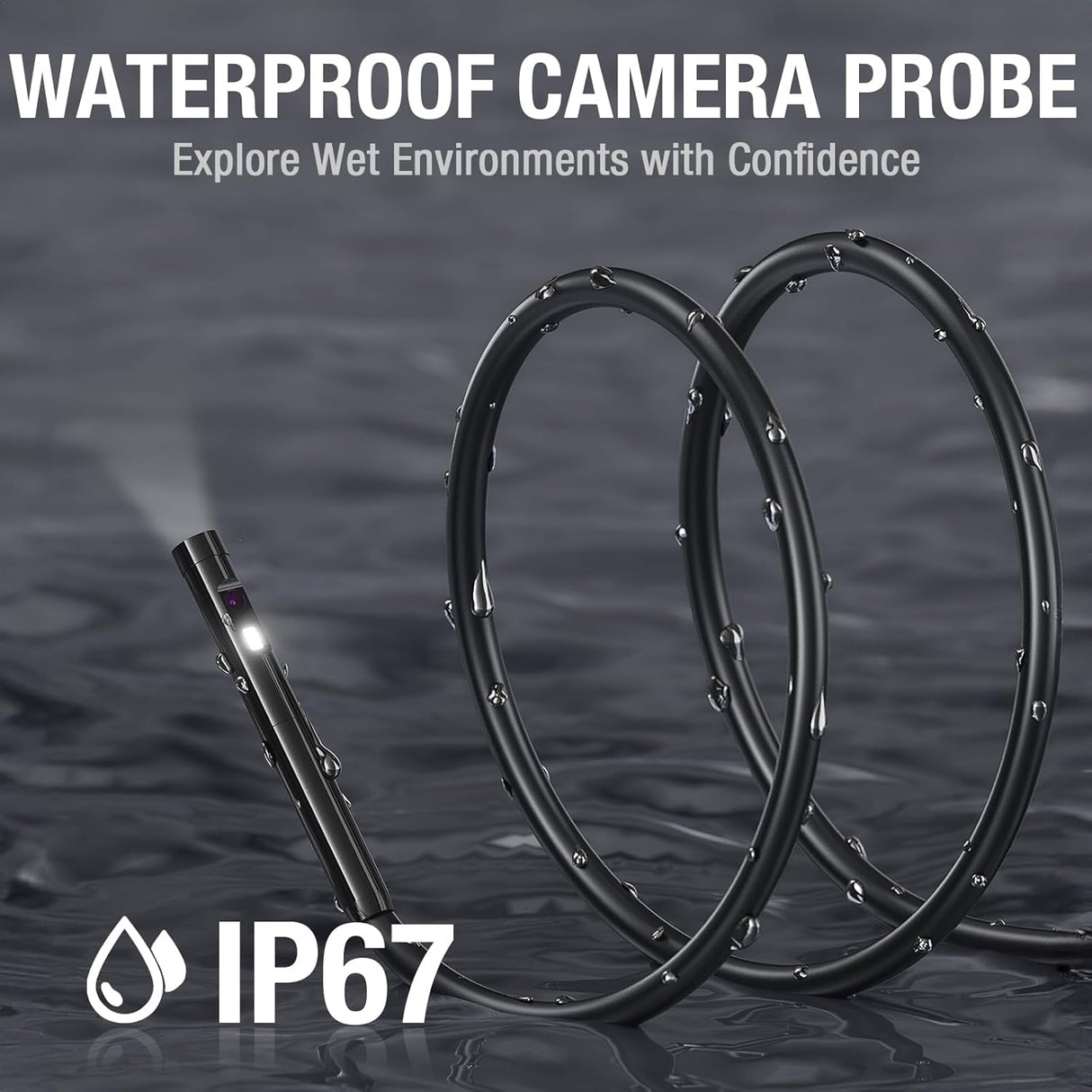 Teslong - Cámara endoscopio de doble lente con luz.