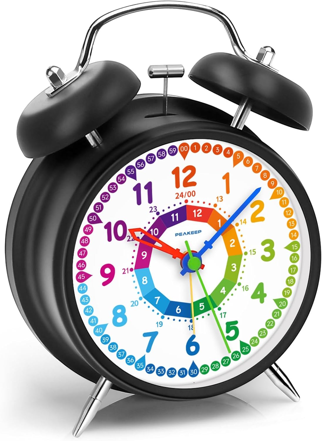 Reloj despertador analógico para niños, enseñanza del tiempo