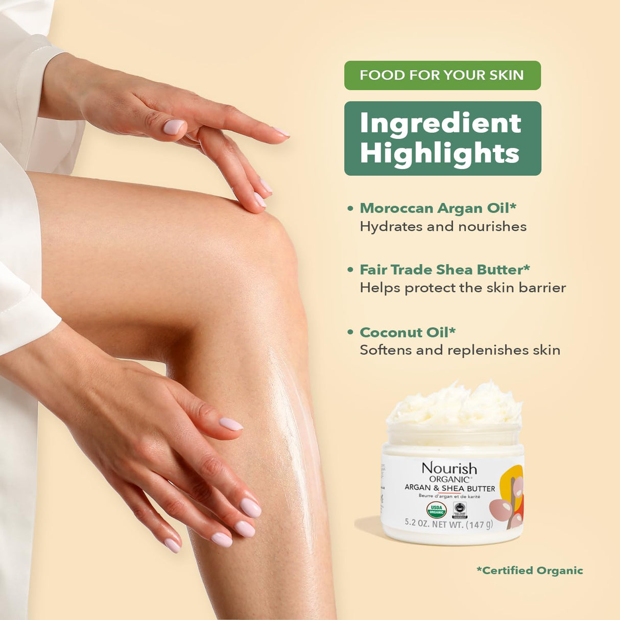 Manteca Corporal de Vainilla con Aceite de Coco y Algodón