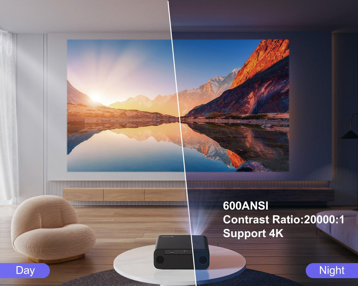 Proyector 4K con WiFi 6 y Bluetooth 5.2 P62 WiMiUS