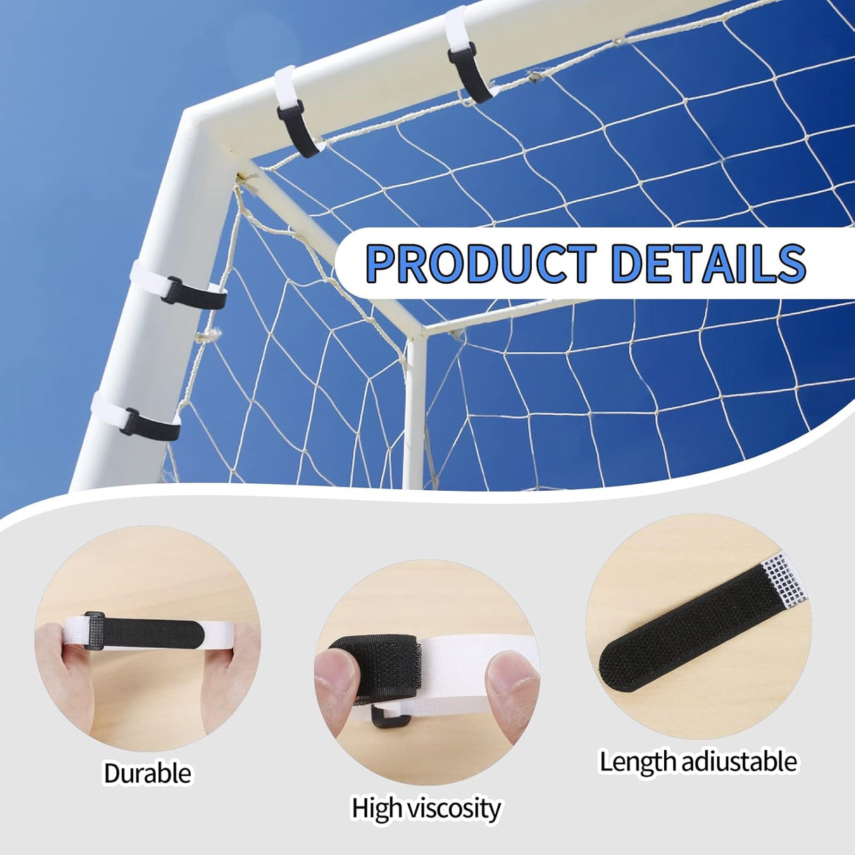 Correas de Fijación para Red de Portería de Fútbol 14 x 0.8