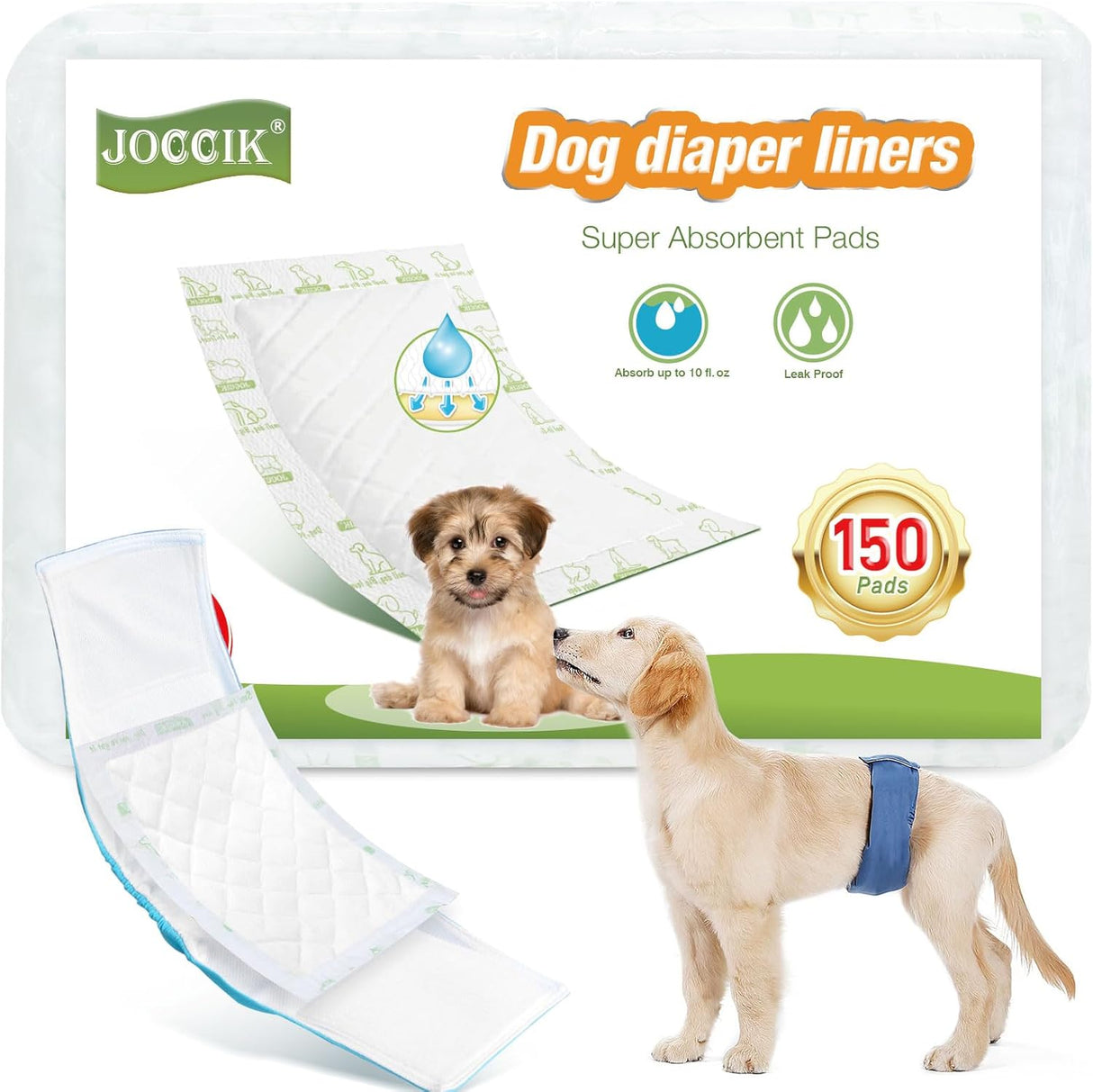Pañales para perros, 100 unidades súper suaves y absorbentes, almohadillas