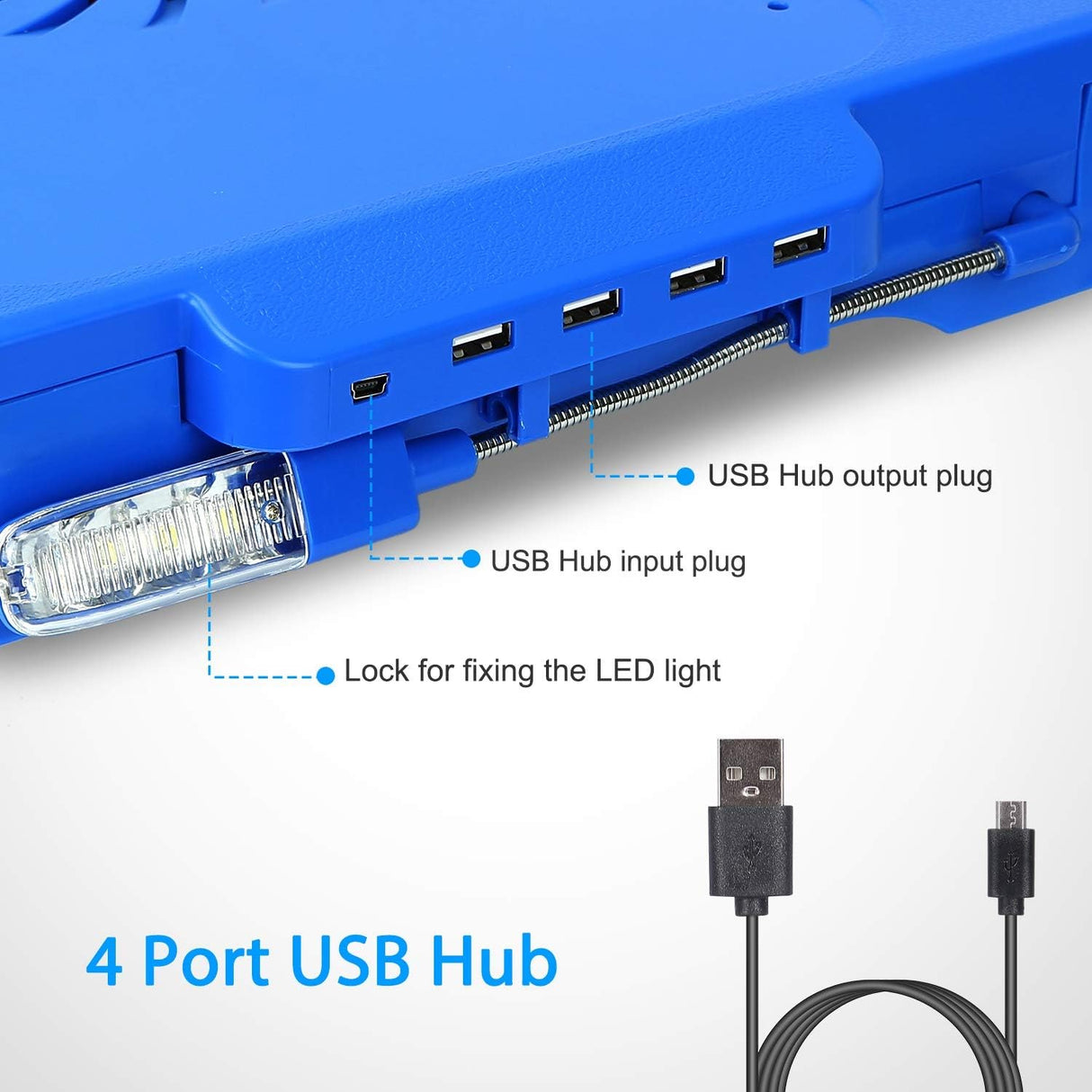 Mesa para computadora portátil con ventilador 4 puertos USB
