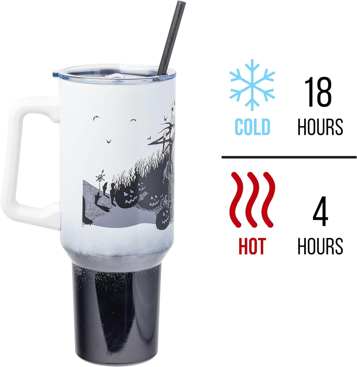 Taza de Acero Inoxidable Jack Skellington de Silver Buffalo 40 oz