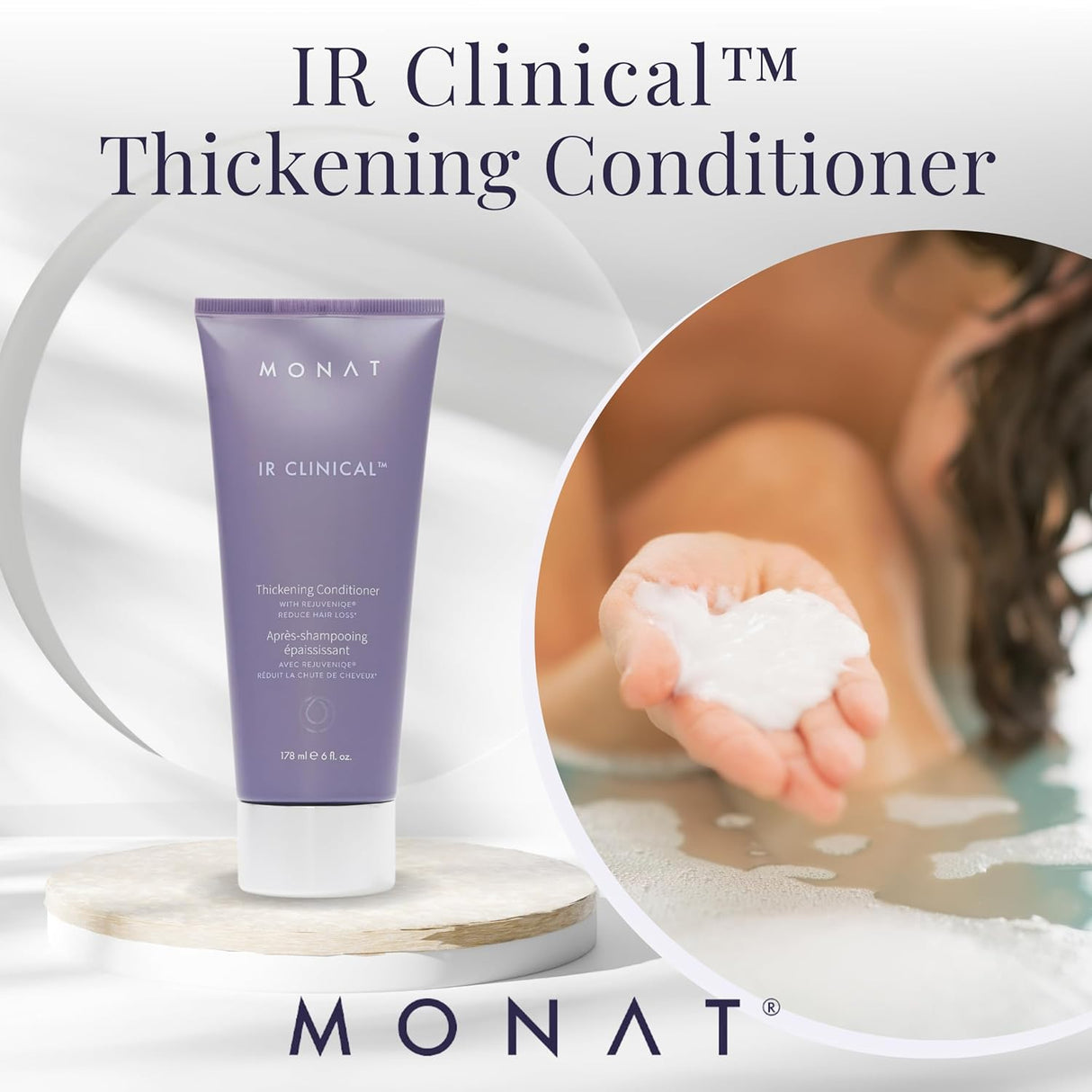 MONAT Acondicionador vegano para adelgazar el cabello.