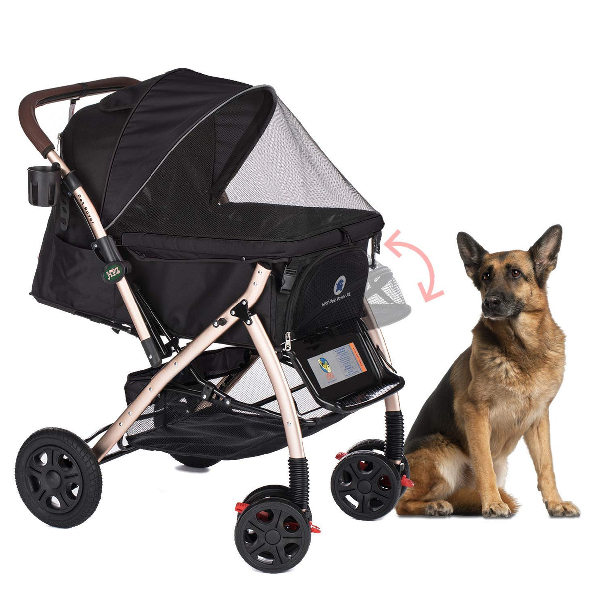 Carrito para mascotas HPZ Pet Rover, pesado, 2nd-Gen.