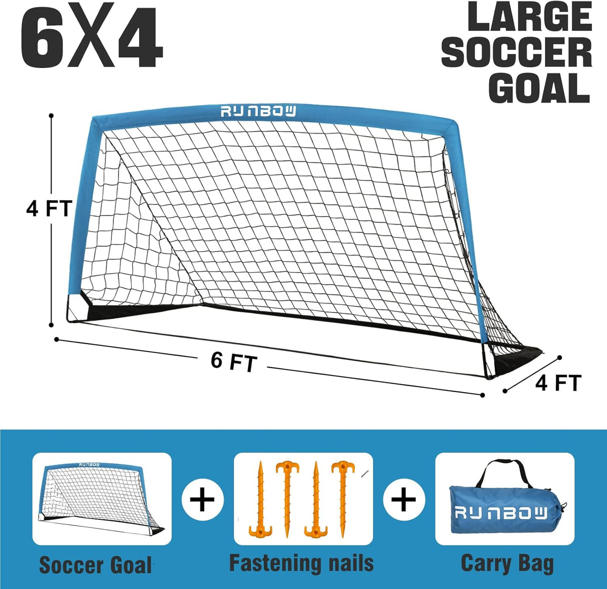 RUNBOW Portería de fútbol portátil para niños RUNBOW