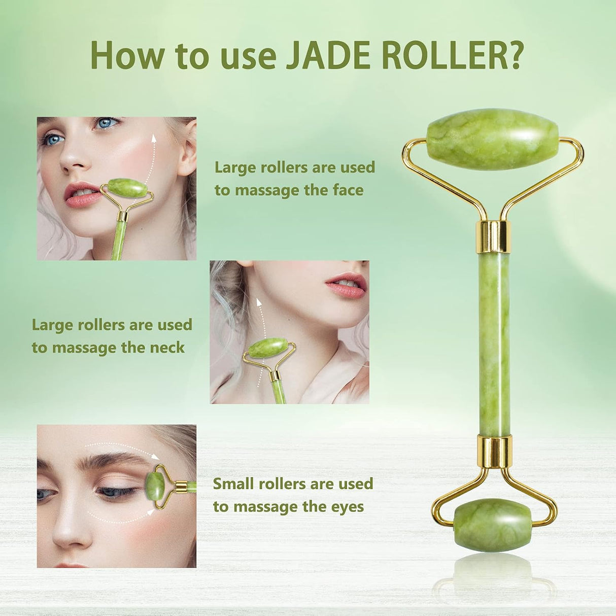 Juego de herramientas faciales y rodillos de jade