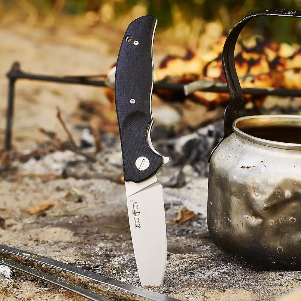Navaja de bolsillo navaja plegable negra con mango G10