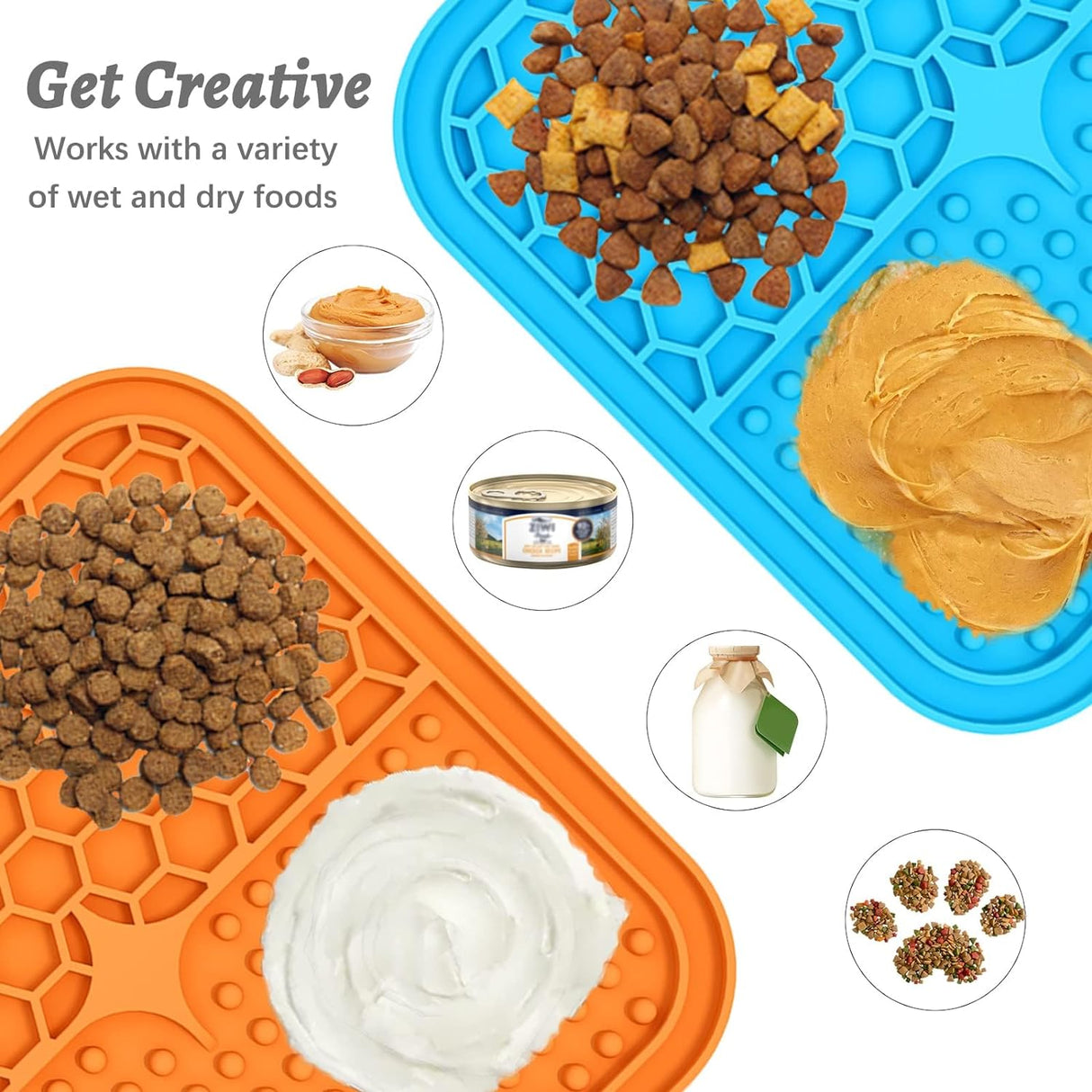 Paquete de 3 comederos para lamer perros y gatos