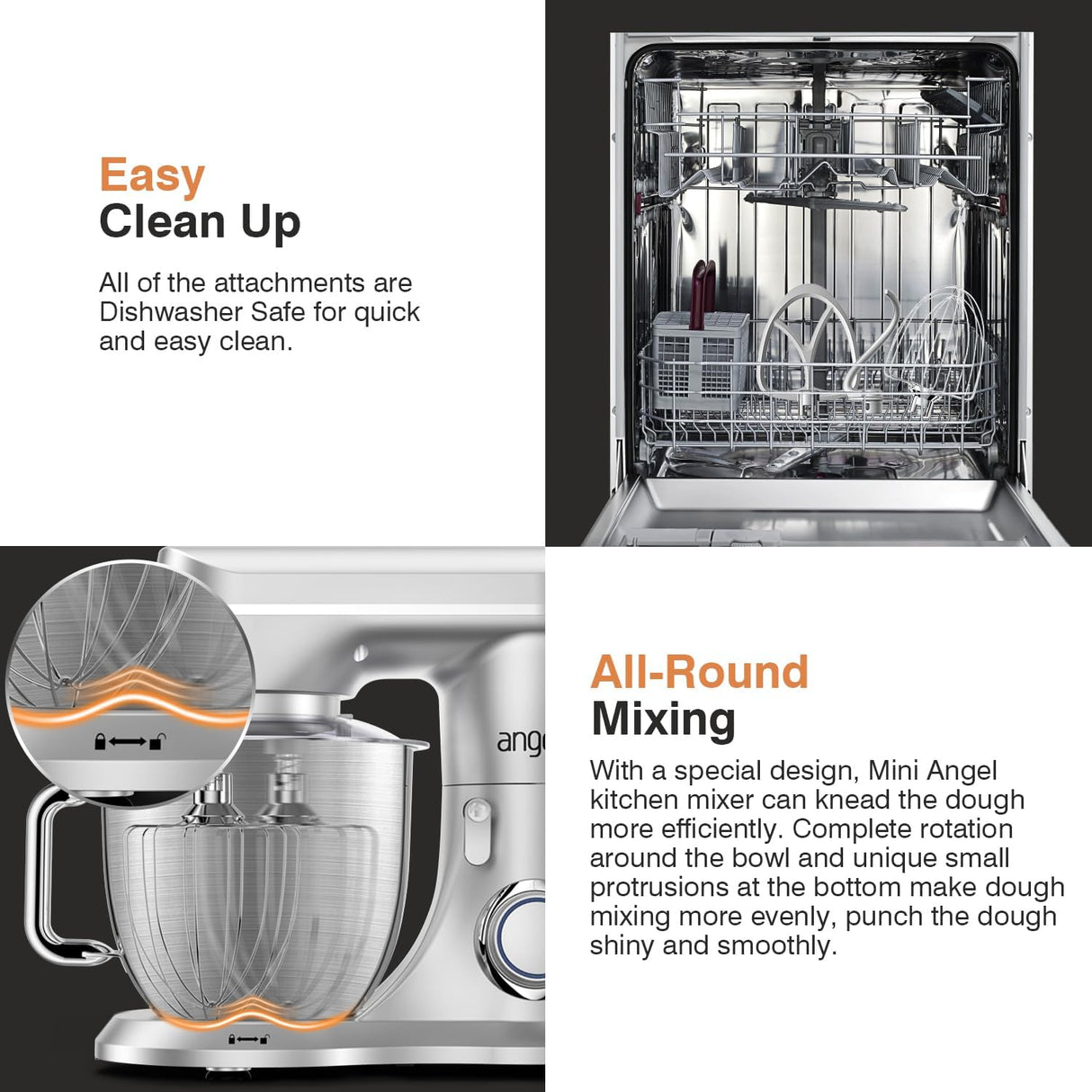 Batidora de pie Mini Angel, 10 velocidades, 5QT, modelo 2023