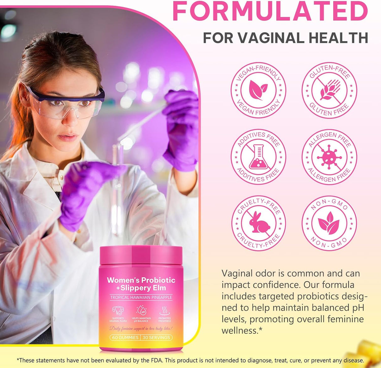 Her Juicy Feminine Probióticos Gummies para Mujeres, 60 unidades