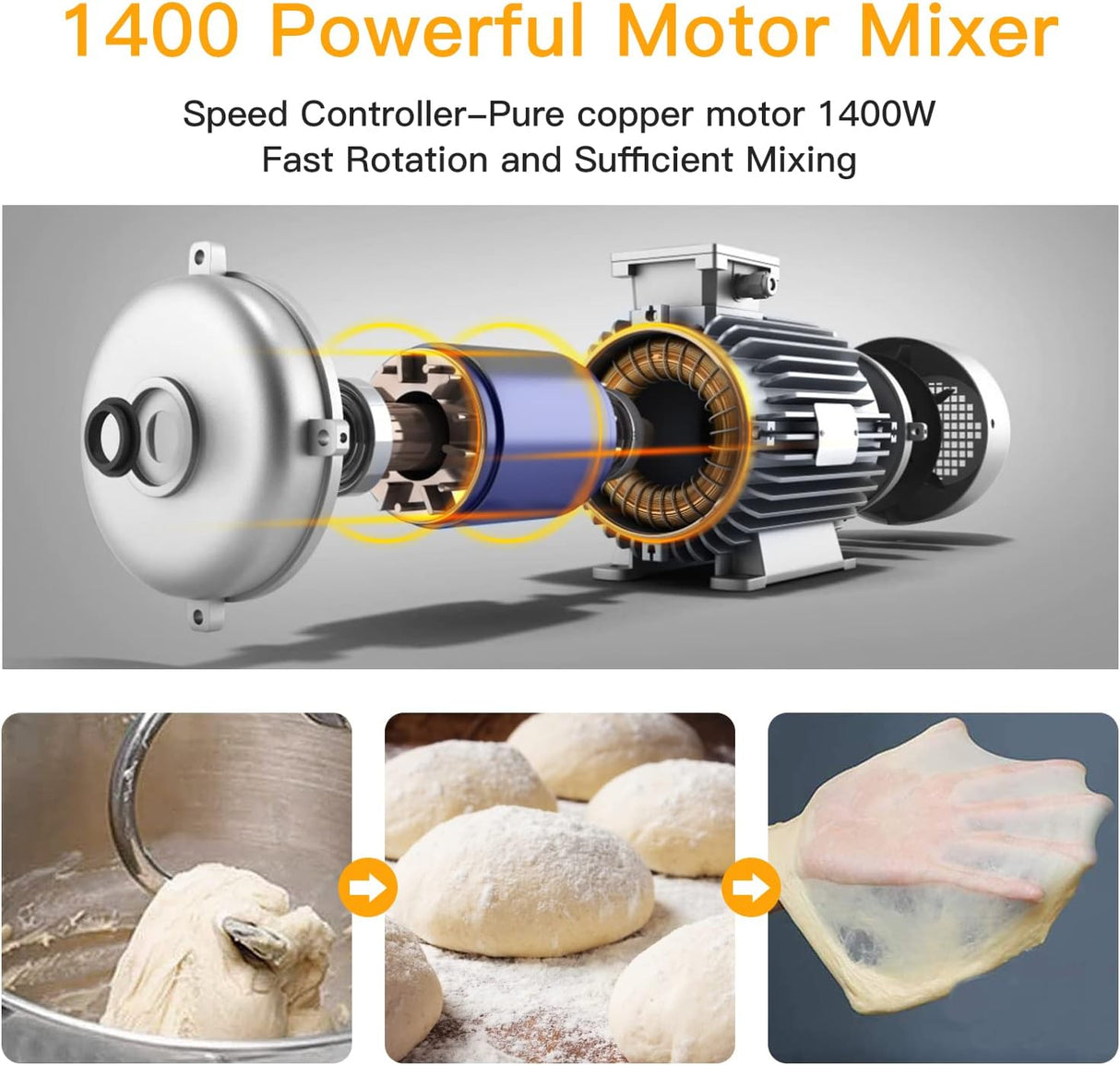 Mezclador de Cocina Garvee 7.5QT, 10 Velocidades, Tilt Head