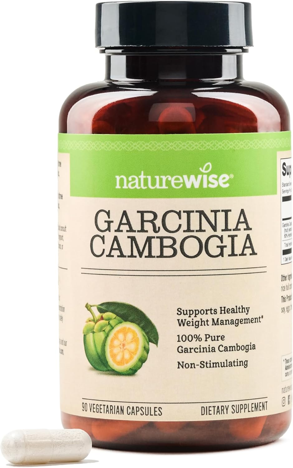 Garcinia Cambogia Naturewise, Extracto Natural 60% HCA, 90 Caps