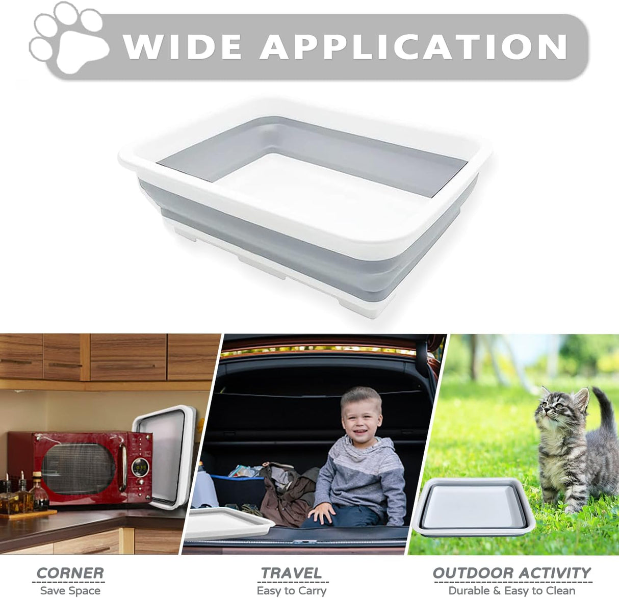 Caja de arena plegable pequeña para gatos SLkuniu