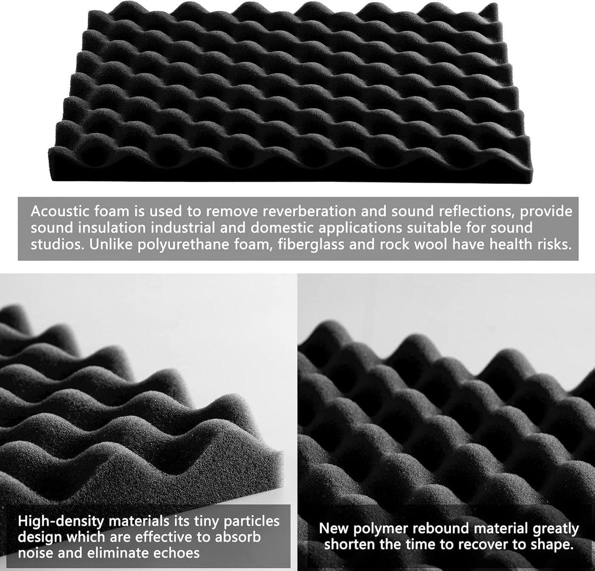 Paneles Acústicos Aislantes 12pcs - Espuma Absorbente Ovalados