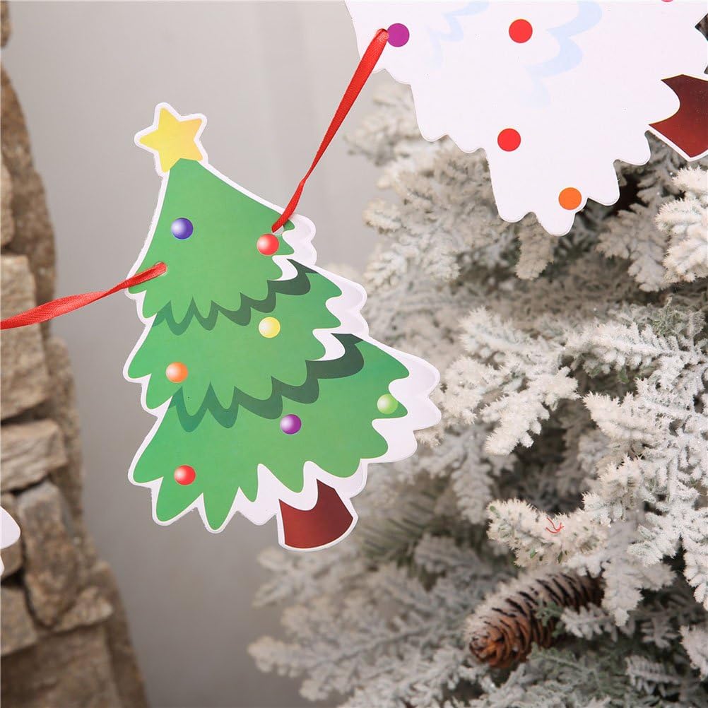 Banderas de Navidad, decoración colgante, 4 piezas, papel