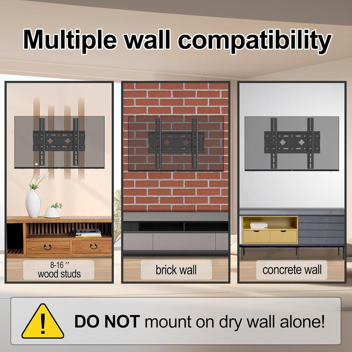 Soporte de Pared para TV, Compatible 32-68 hasta 99lbs, VESA 400