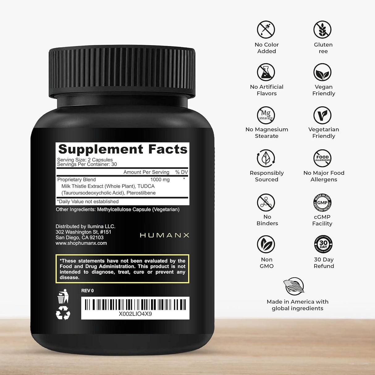 Suplementos TUDCA+ 1000 mg (ácido taursodesoxicólico)