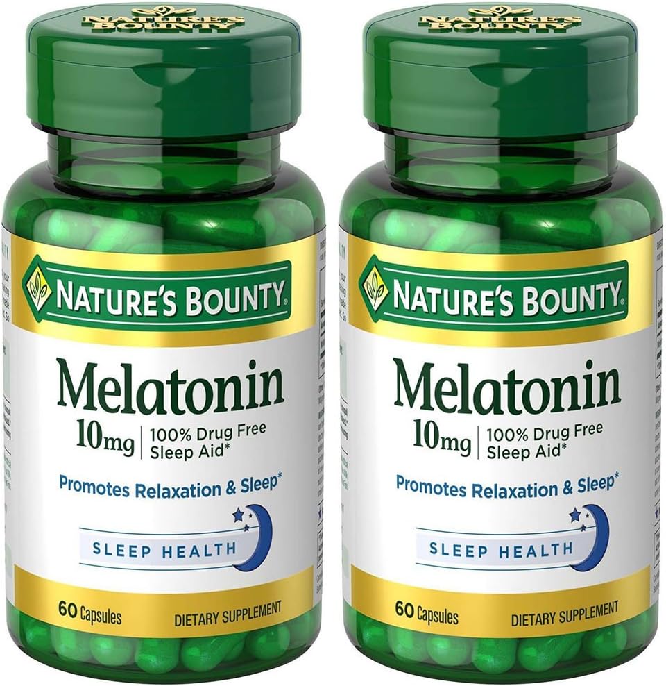 Melatonina 10 mg, 2 Botellas (60 Controles) - Suplemento Natural